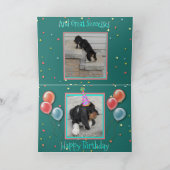バースデー・カードW/Cuteのバセット犬の子犬の登山階段 カード (内部)