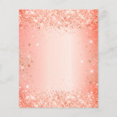 バースデー グリッター オレンジ 予算 招待 チラシ (裏面)