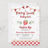 バースデー スイート イチゴ 誕生日 招待状 (正面)