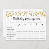 バースデー スキャッタゴリーズ 編集可能なゲーム カード (正面/裏面)