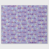 バースデー・ソープ・バブルズ・オン・パープル ラッピングペーパー (フラット)
