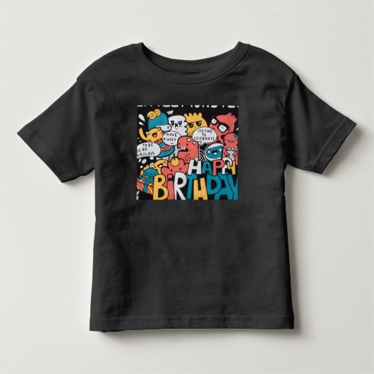 バースデー ドゥードル トドラーTシャツ (正面)