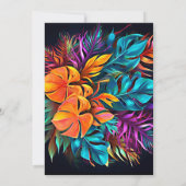 バースデー |ネオはっきりしたンの熱帯紅葉 招待状 (裏面)