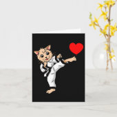 バースデー ハート バースデー グリーティング 猫 空手 柔道 カード (黄色い花)