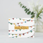 バースデー バナー お誕生日おめでとう ポストカード (スタンド正面)