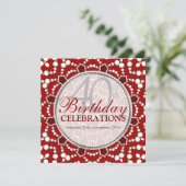 バースデー バブル 祝祭 赤+白 誘導 招待状 (スタンド正面)