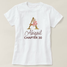 バースデー バラ ピンク 薔薇 ゴールド モノグラム 文字 A Tシャツ