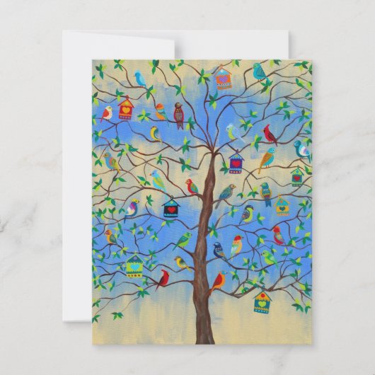 バースデー・バール・ミツヴァ・ウェディング・ツリー・オブ・ライフ・バーズの招待状 招待状 (正面)