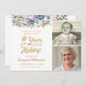 バースデー フラワーズ イヤーズ イン ザ メイキング ２ フォト 招待状 (正面/裏面)