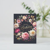 バースデー・ポストカード：鮮やかな花をテーマにしたカード ポストカード (スタンド正面)