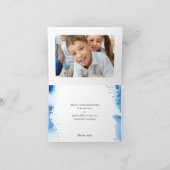 バースデー・ミッツヴァー 現代風 濃紺 ペイント仕上げ サンキューカード (内部)