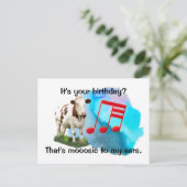 バースデー ミュージカル ウシ ポストカード (スタンド正面)