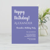 バースデー モダン パープル ペリウィンクル 招待状 (スタンド正面)