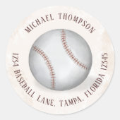 バースデー ヴィンテージ 野球 オールスター 宛先 ラウンドシール (正面)