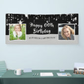 バースデー | 任意の年 | ブラック&シルバーフォト 横断幕 (トレードショー)