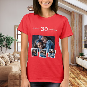 バースデー 名前 年齢 写真コラージュ 赤 Tシャツ