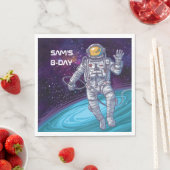 バースデー.星と宇宙の宇宙飛行士銀河系。 スタンダードランチョンナプキン (インサイチュ)