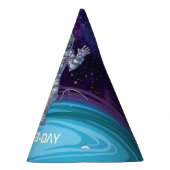 バースデー.星と宇宙の宇宙飛行士銀河系。 パーティーハット (右)