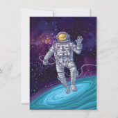 バースデー.星と宇宙の宇宙飛行士銀河系。 招待状 (正面)