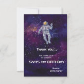 バースデー.星と宇宙の宇宙飛行士銀河系。 招待状 (裏面)