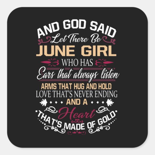 バースデー 神はジューンガールを望んだ スクエアシール (正面)