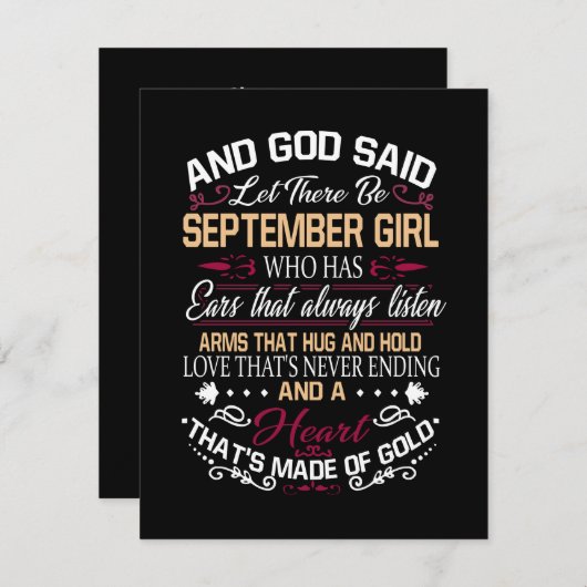 バースデー 神は九月のギルと言った 招待状 (正面/裏面)