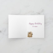 バースデー.虎猫の子猫と花。 サンキューカード (内部)