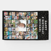 バースデー 55周年 フォト コラージュ オーダーメイド テキストとカラー 横断幕 (横)