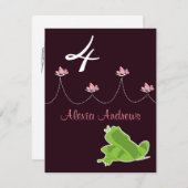 バースデー・Invitation - プリンセス&カエル 招待状 (正面/裏面)