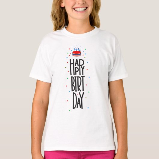 バースデーTシャツドレスデザイン Tシャツ (正面)