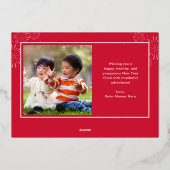 バーストお祝い箔中国の年賀状 箔シーズンカード (裏面)