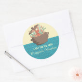 バーストアロマス料理ポットシェフケータリングカード ラウンドシール (封筒)