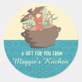 バーストアロマス料理ポットシェフケータリングカード ラウンドシール