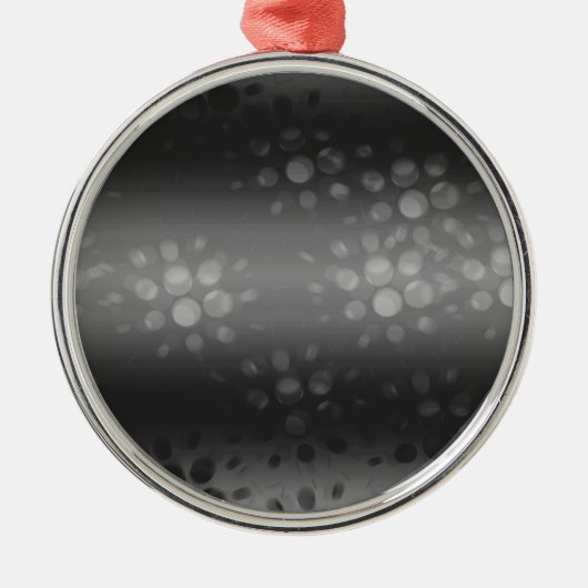 バーストパター点々のあるン – 黒、灰色、白 メタルオーナメント (正面)