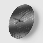 バーストパター点々のあるン – 黒、灰色、白 ラウンド壁時計 (傾斜)