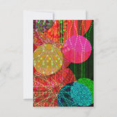 バースト模様サークル抽象芸術アート誕生日Ca 招待状 (正面)