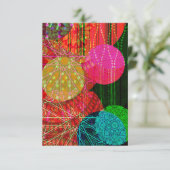 バースト模様サークル抽象芸術アート誕生日Ca 招待状 (スタンド正面)