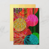 バースト模様サークル抽象芸術アート誕生日Ca 招待状 (正面/裏面)