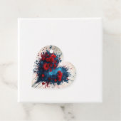 バースト青ハート（赤い花） フェイバータグ (インサイチュ)