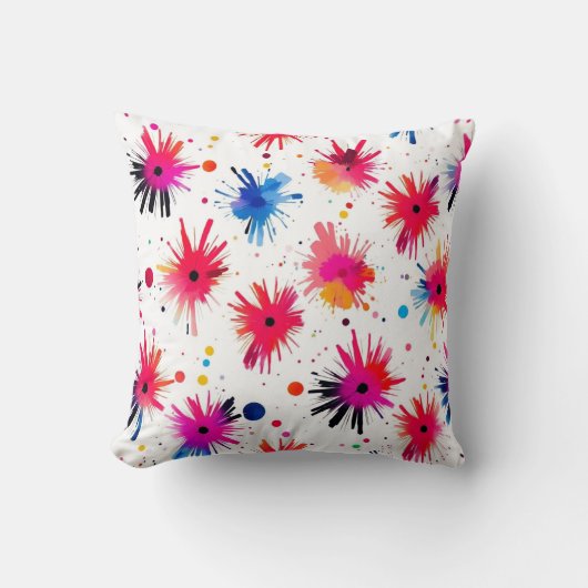 バースト鮮やか抽象芸術パターン クッション (正面)