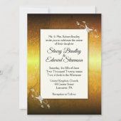 バースト黄煙霧結婚式招待状 招待状 (正面)