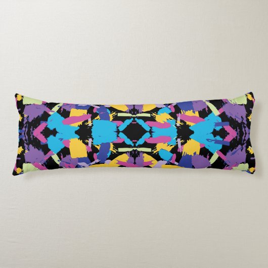 バースト：鮮やかランダムカラーのスプラッシュ ボディピロー (正面)