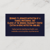 バーストaromas料理ポットシェフの名刺 名刺 (裏面)