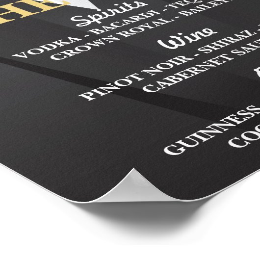 バースーツTuxedoポスターサイン結婚式レセプション ポスター (角)