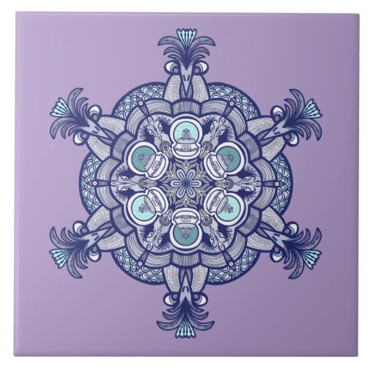 バーズアンドグローブデザイン タイル (正面)