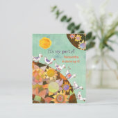 バーズインフラワーランド子供の誕生日パーティー 招待状 (スタンド正面)