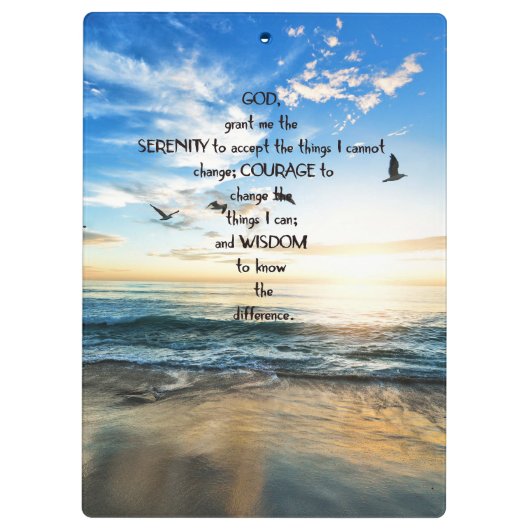 バーズイン飛んでいる天国セレニティ祈りの言葉 クリップボード (裏面)