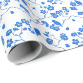 バーズオンさくらんぼブループリント ラッピングペーパー (ロールコーナー)