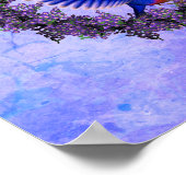 バーズオンパープルフラワーリース パーソナライズされた ポスター (角)