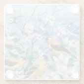 バーズガラスコースターオリジナルアクリルアート ガラスコースター (裏面)